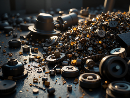 汽车刹车系统配件,包括刹车盘、刹车片、制动液等,摆放在整洁的工作台面上,体现安全性能